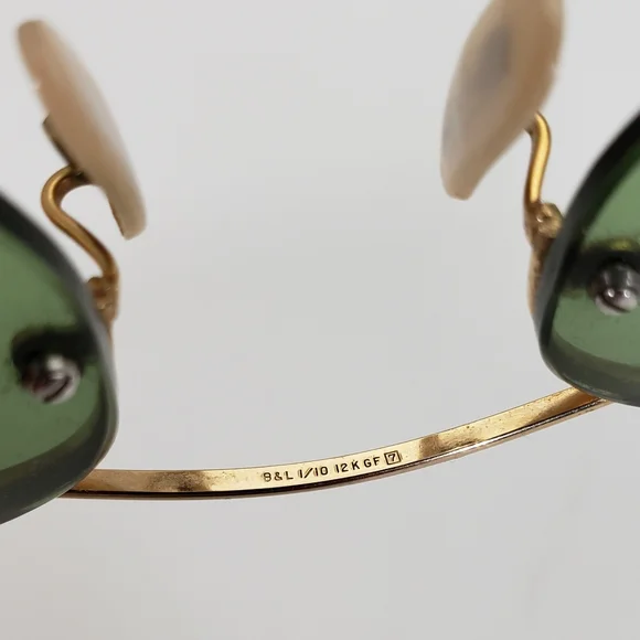 Vintage B&L Bausch & Lomb 12K Gold Filled Sunglasses Rimway Ful-Vue /w Case - Picture 5 of 11